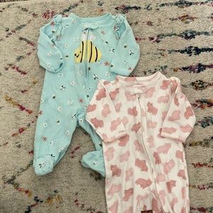 Two Zippered Footie Sleepers